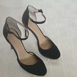 Saks Fifth Avenue Black Ankle Strap Heels